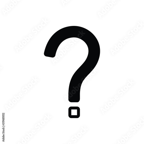 Black solid icon for question mark