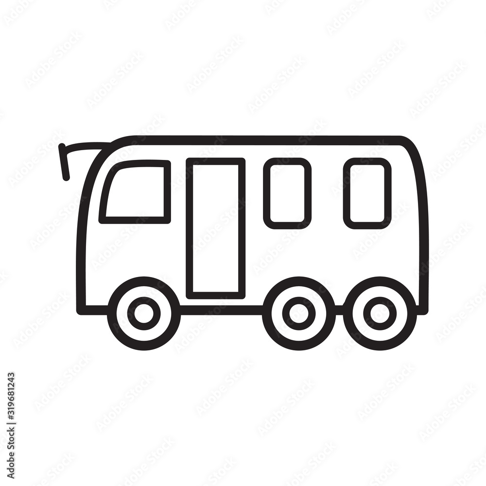 bus icon collection, trendy style