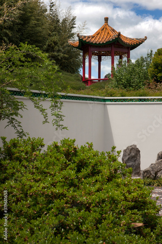 Hamilton Botanic Garden New Zealand. Chinese pagode
