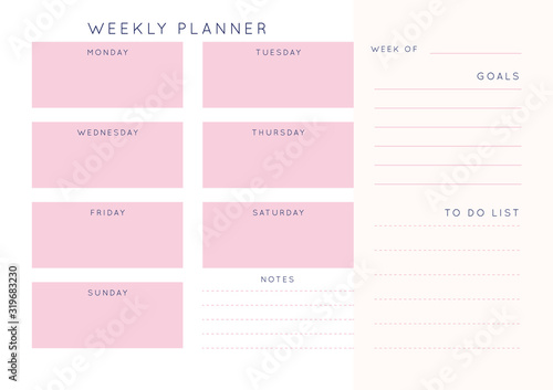 Planner sheet vector