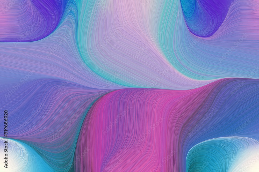 abstract fluid and curves background with medium purple, slate blue and steel blue colors. good wallpaper or canvas design