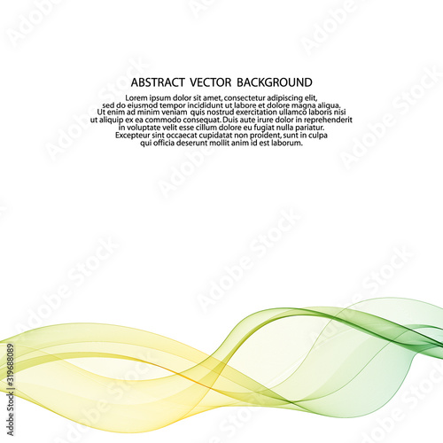 green and yellow curve lines. abstract vector background. eps 10
