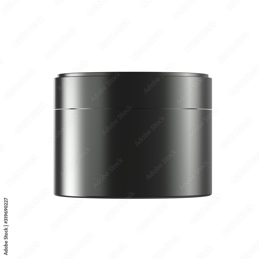 Black Pearl Cosmetic Jar for Cream or Gel. 3D Mockup Isolated on White Background. Black Pearl Cosmetic Jar for Cream or Gel. 3D Mockup Isolated on White Background.