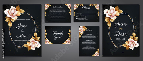 luxury wedding elegant floral invitation card 
