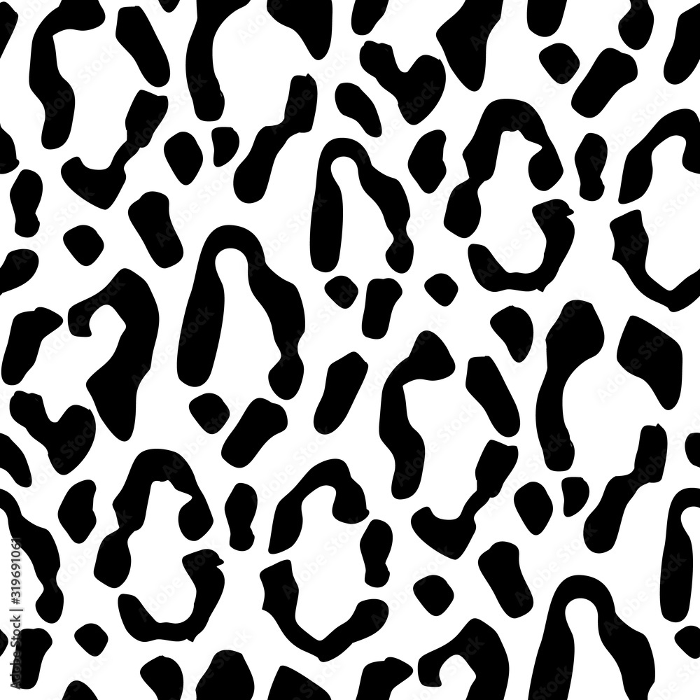 Seamless pattern of abstract black spots, cheetah skin Seamless pattern of abstract black spots, cheetah skin