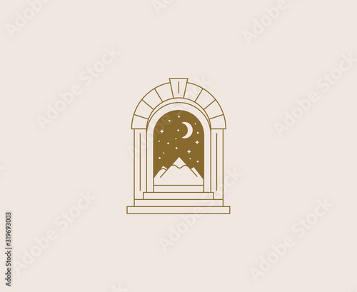 Vector abstract logos and branding design templates in trendy linear minimal style, emblem for home accessories and interior shops, small hotels