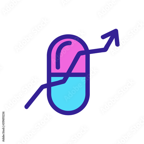 Pill steroids icon vector. Thin line sign. Isolated contour symbol illustration