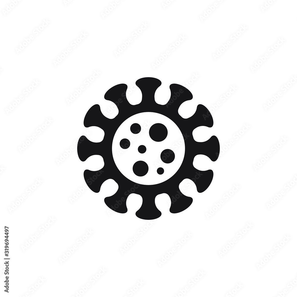 Virus icon, microbe, bacterium icon isolated on white