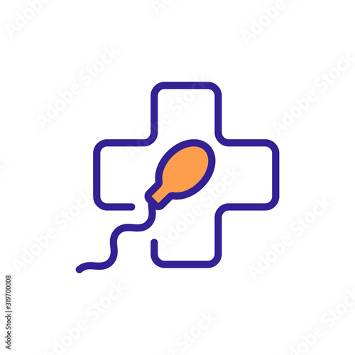 artificial insemination icon vector. Thin line sign. Isolated contour symbol illustration
