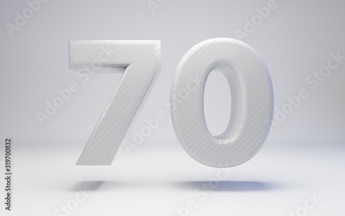 White carbon fiber number 70 isolated on white. 3D rendered white glossy carbon digits for posters, advertisements, banners. Free Download White carbon fiber number 70 isolated on white. 3D rendered white glossy carbon digits for posters, advertisements, banners. - GFXLoad