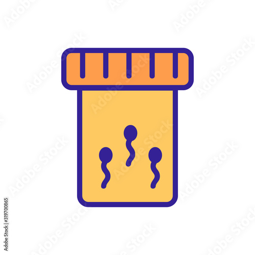 Sperm in the test tube icon vector. Thin line sign. Isolated contour symbol illustration