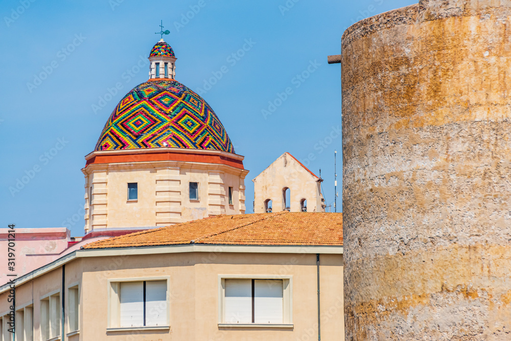 Fototapeta premium Colorful dome in Alghero