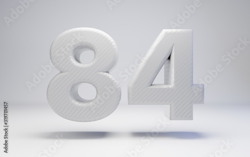 White carbon fiber number 84 isolated on white. 3D rendered white glossy carbon digits for posters, advertisements, banners. Free Download White carbon fiber number 84 isolated on white. 3D rendered white glossy carbon digits for posters, advertisements, banners. - GFXLoad
