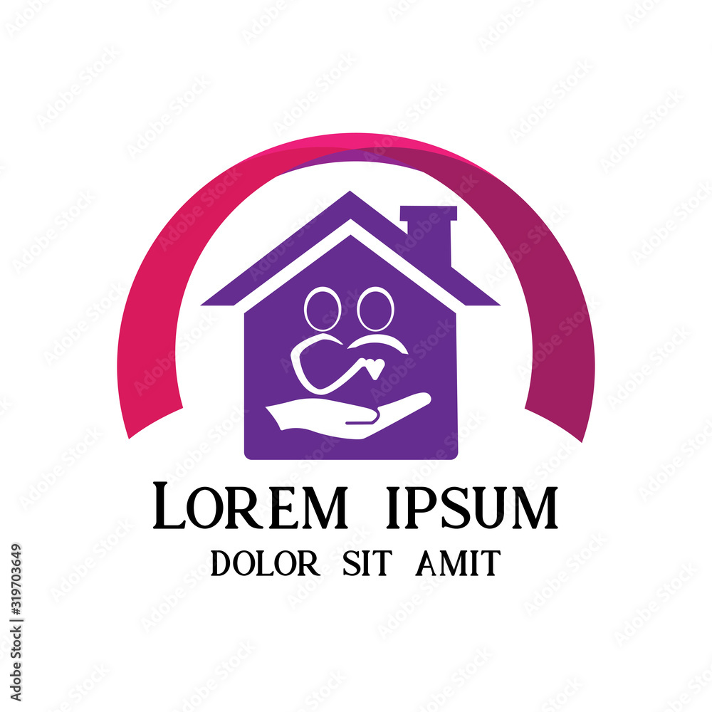 happy family house logo,logo house care,healthy community,housing ...