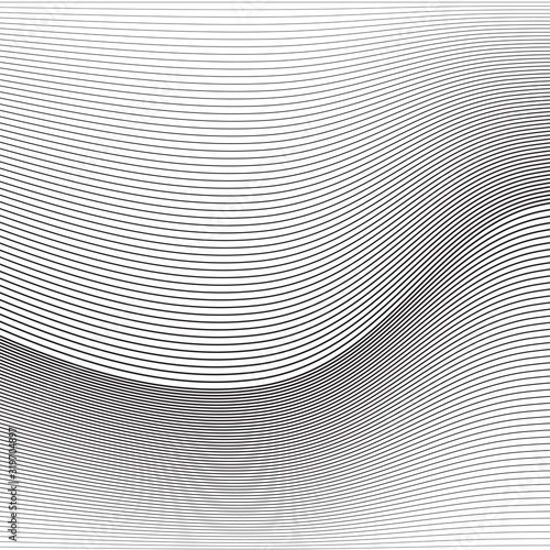 Curved lines that makes a wavy rippled pattern. Optical illusion effect.