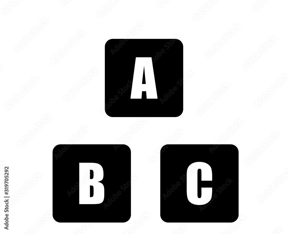 childrens playing blocks with letters in in black and white for signs, logo, apps or websites childrens playing blocks with letters in in black and white for signs, logo, apps or websites