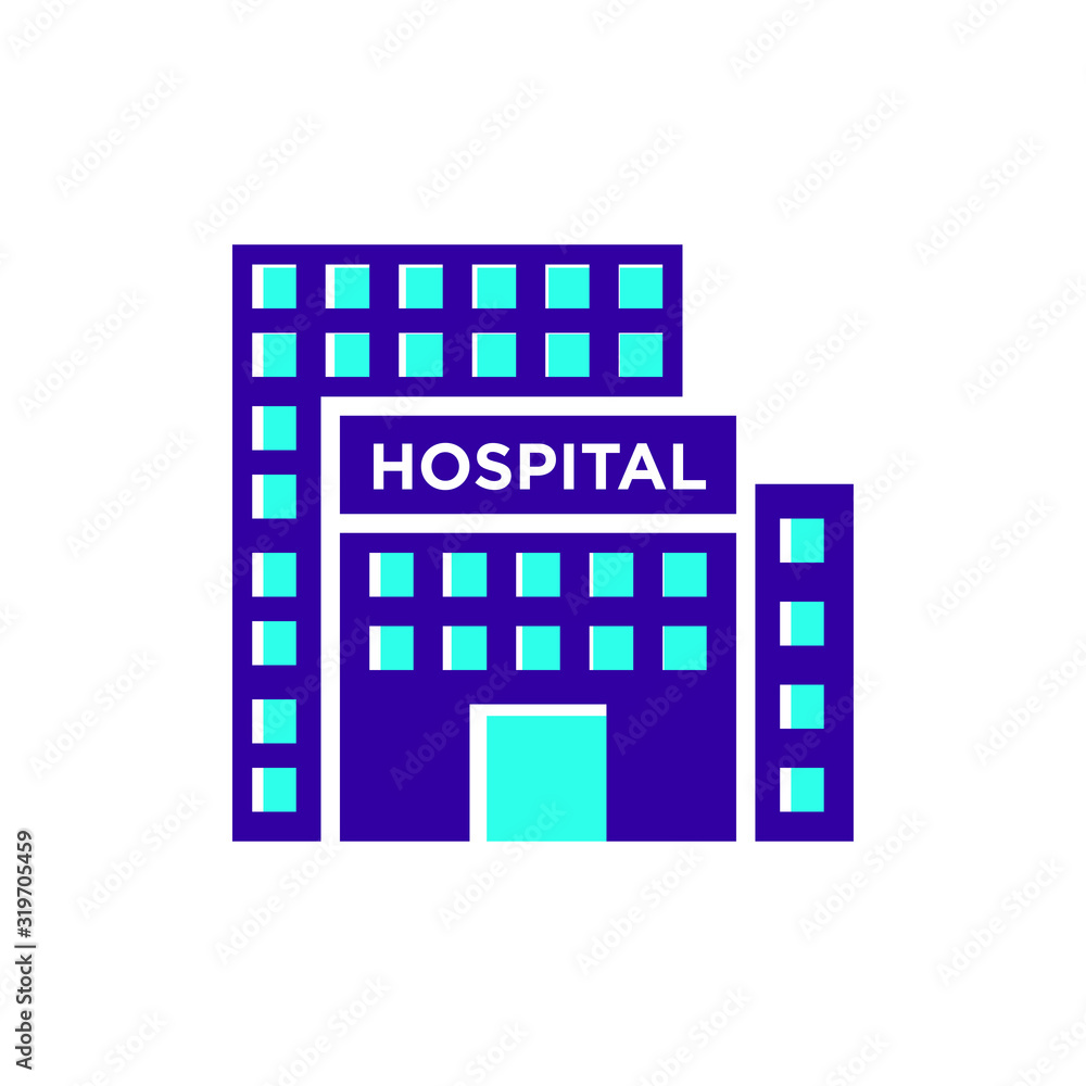 Hospital building icon vector Hospital building icon vector