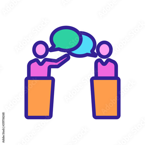 debates and candidates icon vector. Thin line sign. Isolated contour symbol illustration