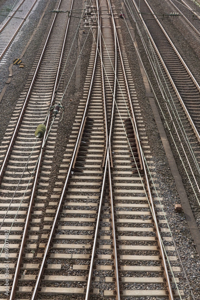 railway tracks overview or close up