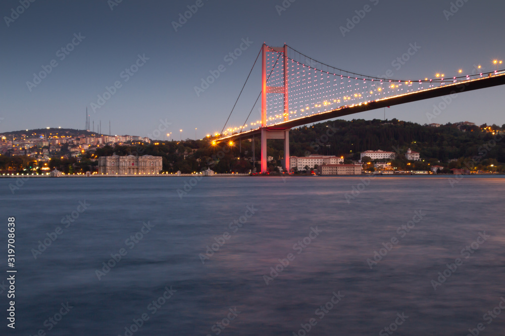 Bosphorus bridge at night istanbul 