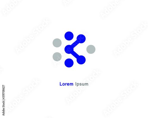 logo technology letter k. a combination of technology icons and the letter k into a unique and simple logo. white background. for company brand and graphic design. modern template.