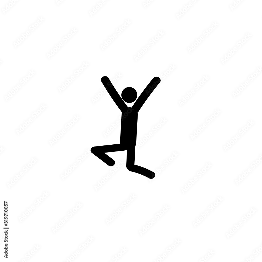  stick man illustration of happy male jumping