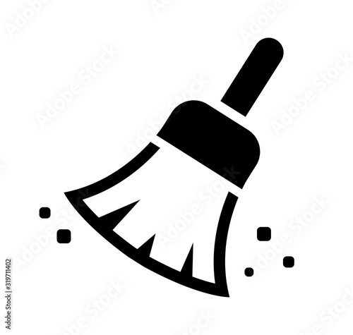Broom, cleaner, duster vector icon illustration