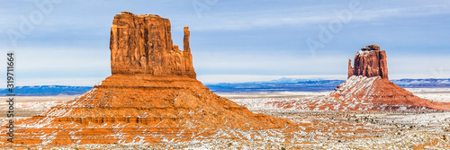 Monument Valley in winter with snow