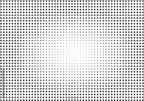 Abstract halftone dotted background. Monochrome pattern with stars. Vector modern futuristic texture for posters, sites, business cards, postcards, labels, cover, stickers. Design mock-up layout.