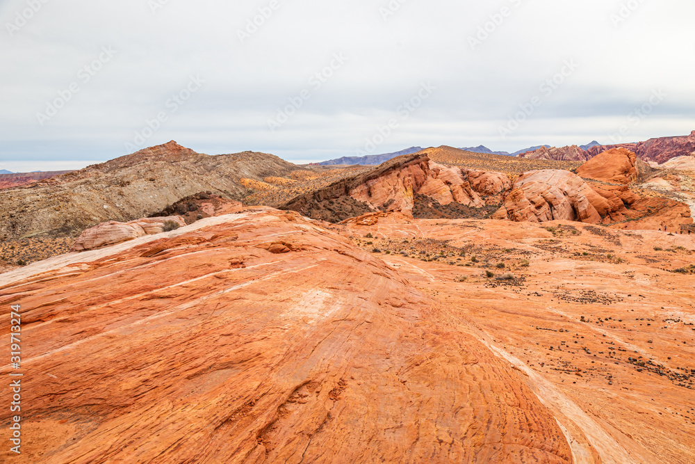 Red and white rocks & desert of Valley of Fire in Nevada, USA Red and white rocks & desert of Valley of Fire in Nevada, USA