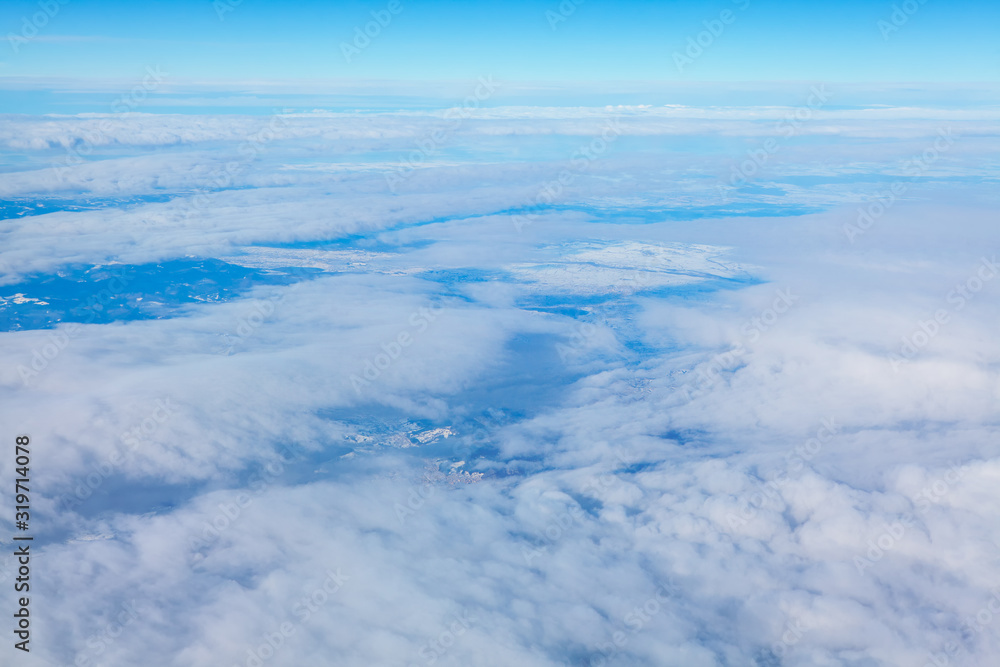 plain of clouds seen from above