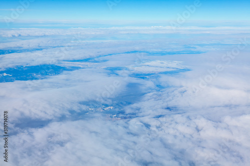 plain of clouds seen from above