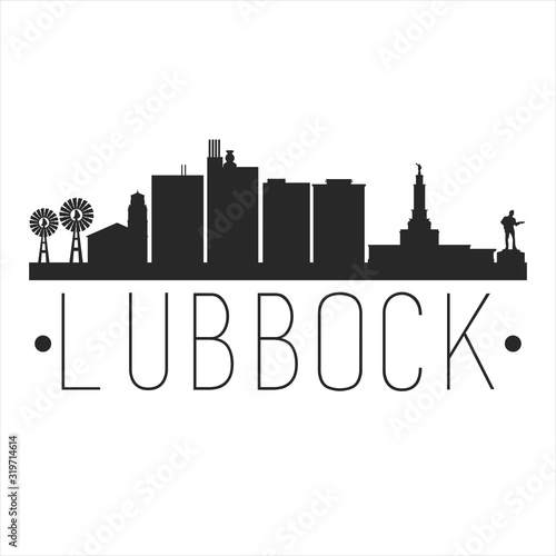 Lubbock Texas. City Skyline. Silhouette City. Design Vector. Famous Monuments.