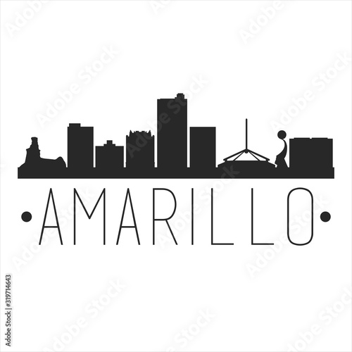 Amarillo Texas. City Skyline. Silhouette City. Design Vector. Famous Monuments. photo