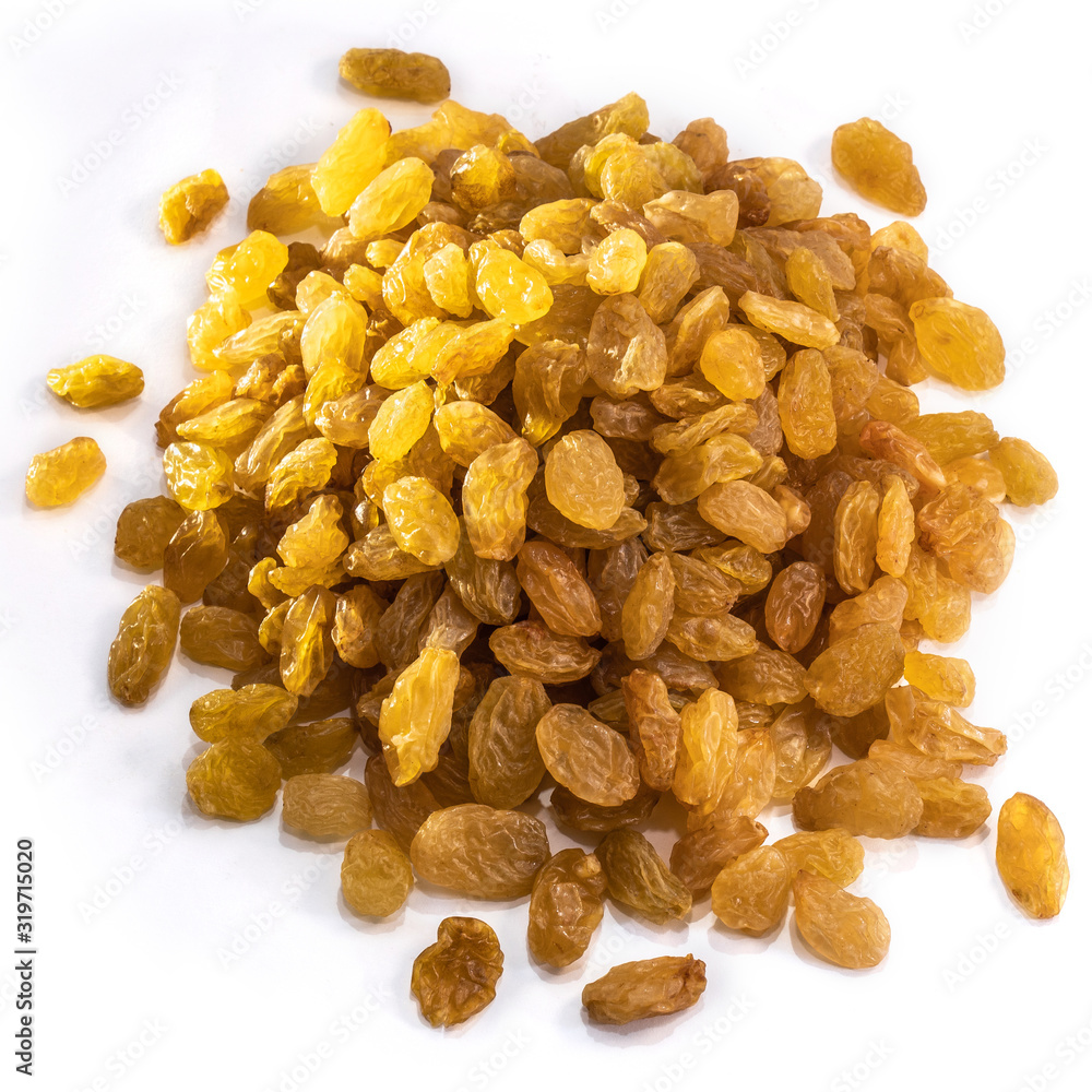 Raisins peeled on a white isolated background. Food grape yellow delicious for your design for the site. kitchen theme Raisins peeled on a white isolated background. Food grape yellow delicious for your design for the site. kitchen theme