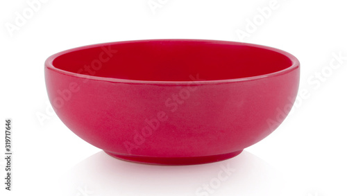  red bowl isolated on white background