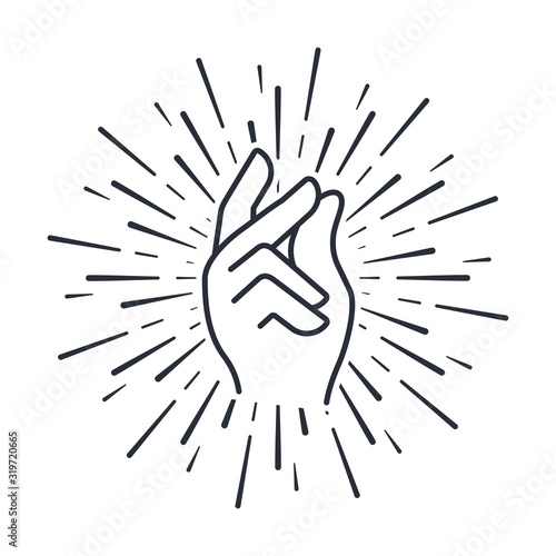 Fulfill desires with the click of your fingers. Vector icon on a white background.