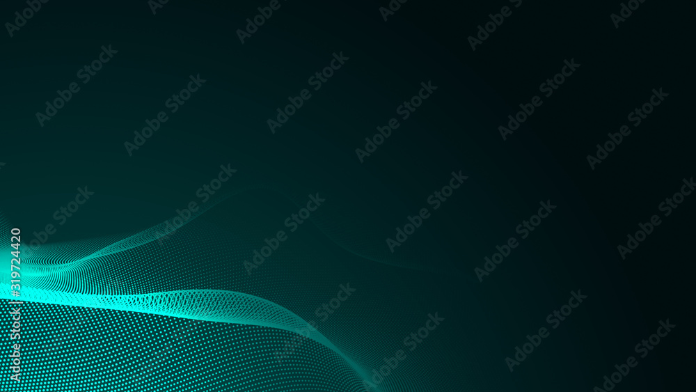 Dot green wave light screen gradient texture background. Abstract technology big data digital background. 3d rendering. Dot green wave light screen gradient texture background. Abstract technology big data digital background. 3d rendering.