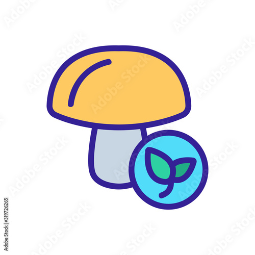 Natural mushroom icon vector. Thin line sign. Isolated contour symbol illustration