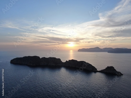 Scenic view on the coast of Mallorca against dramatic sky during sunset  © Enrique