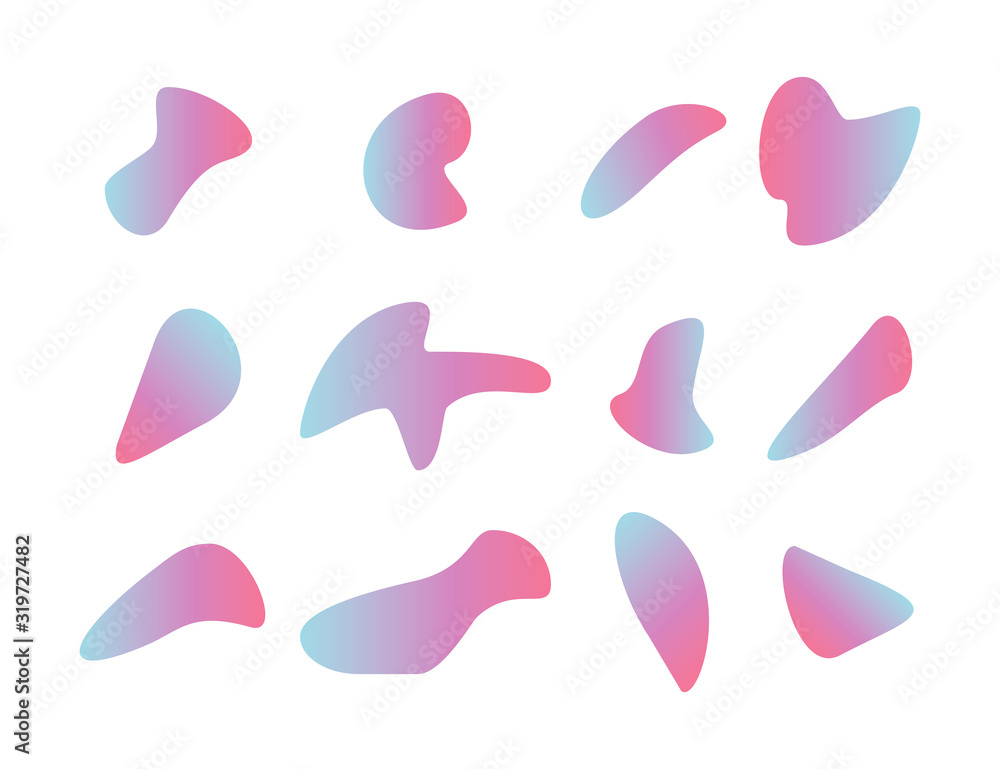 Vector rainbow liquid elements. Stylish trend gradient shapes. Modern colorful bright set for your design. Vector rainbow liquid elements. Stylish trend gradient shapes. Modern colorful bright set for your design.