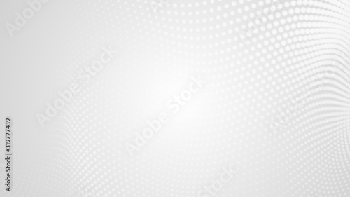 Dot white gray wave light technology texture background. Abstract big data digital concept. 3d rendering.