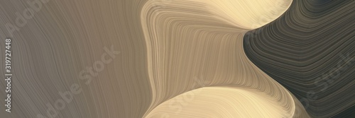 modern designed horizontal header with pastel brown  very dark blue and pale golden rod colors. dynamic curved lines with fluid flowing waves and curves