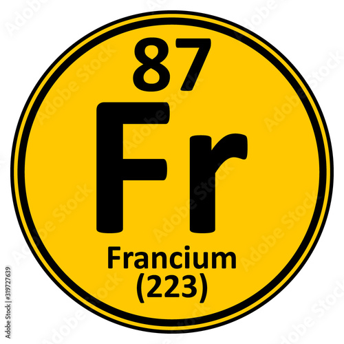 Periodic table element francium icon.