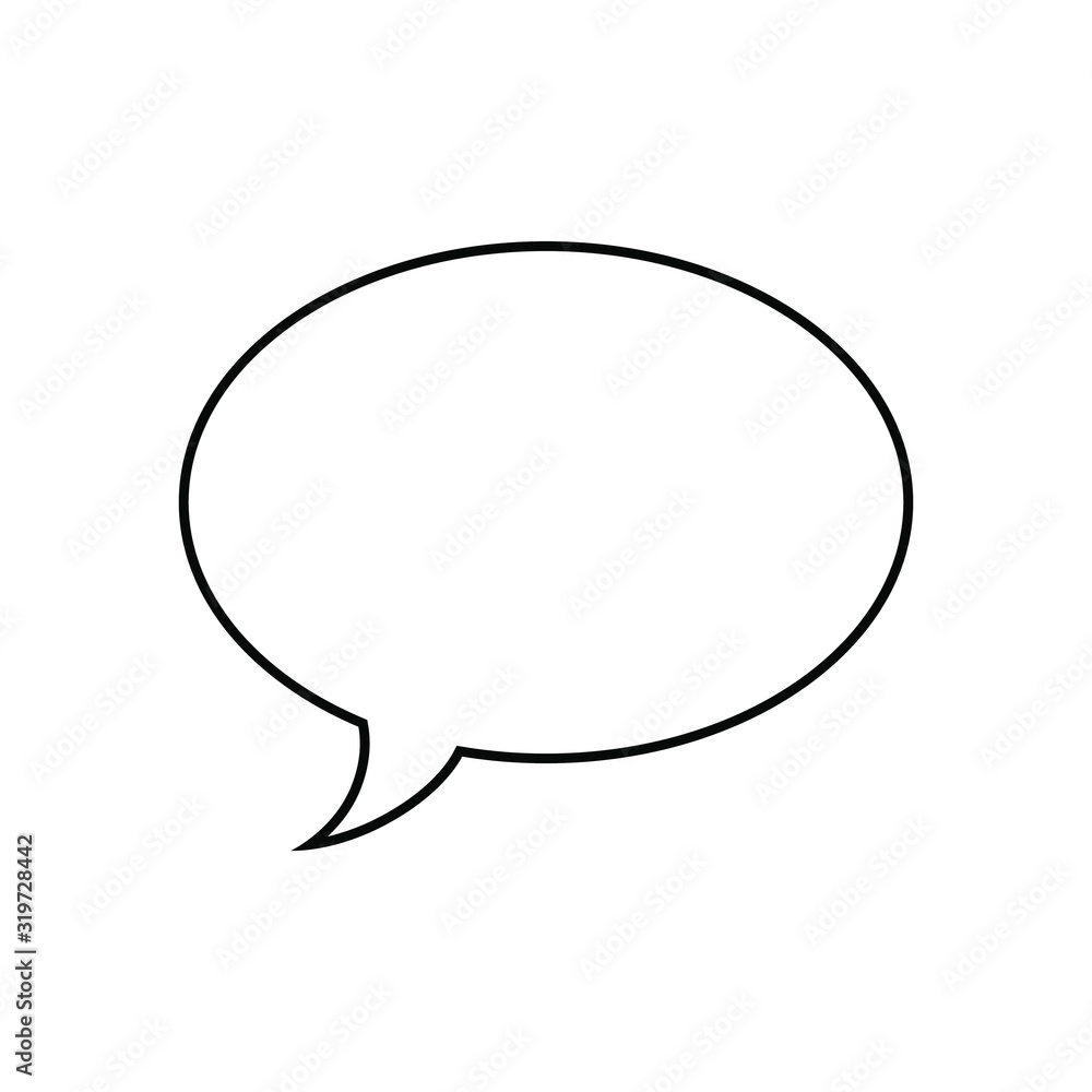 Speech bubble graphic icon. Blank balloon for thoughts sign isolated on white background. Empty dialog cloud. Cloud for text. Vector illustration Speech bubble graphic icon. Blank balloon for thoughts sign isolated on white background. Empty dialog cloud. Cloud for text. Vector illustration