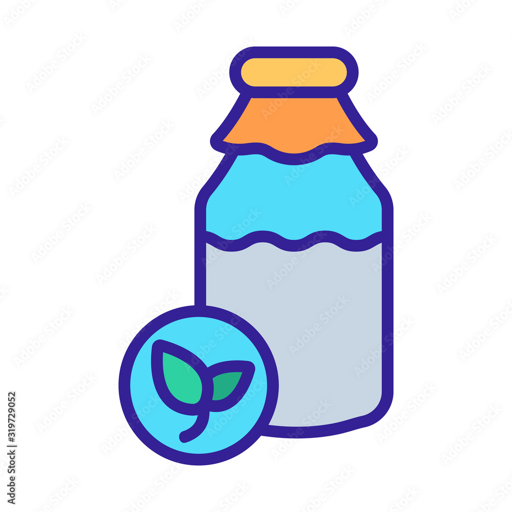 Natural pure milk vector icon. Thin line sign. Isolated contour symbol illustration Natural pure milk vector icon. Thin line sign. Isolated contour symbol illustration