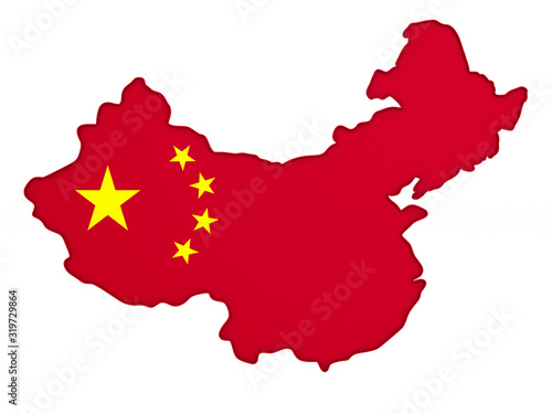 Map china on white backgrou...