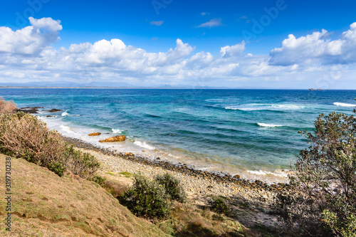 Beautiful view of Wategos beach, Byron Bay coastline. Nature of New South Wales, East coast of Australia..