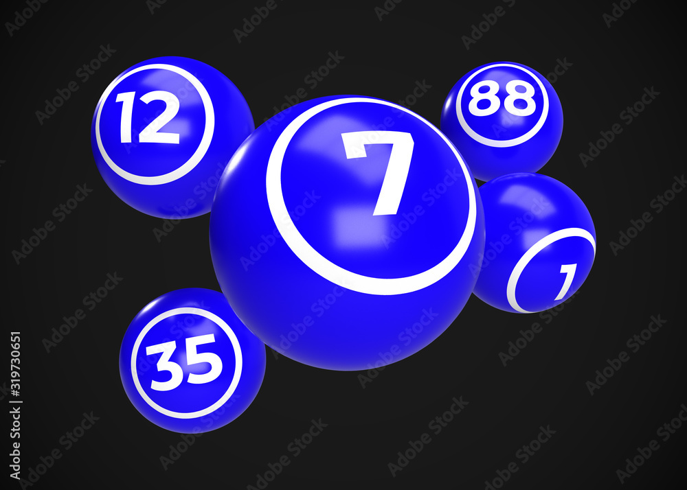 Blue Bingo Balls 3D Render Blue Bingo Balls 3D Render