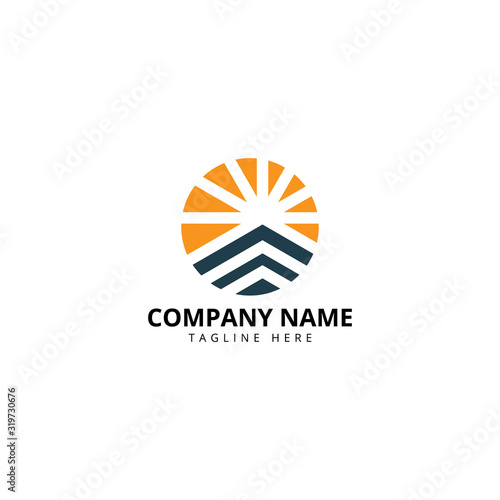 Sun House logo design. Real estate Modern and elegant style design.